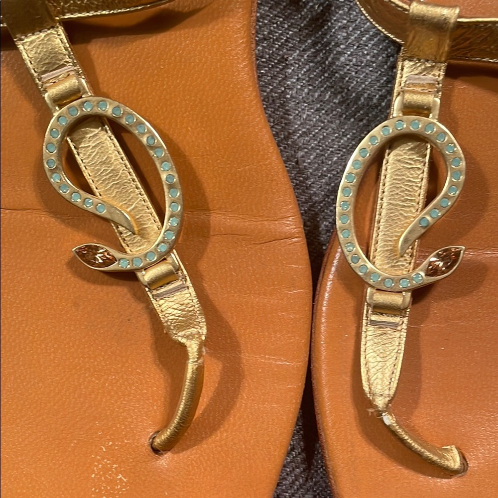 Gold Women's Sandals - Picture 2 of 3